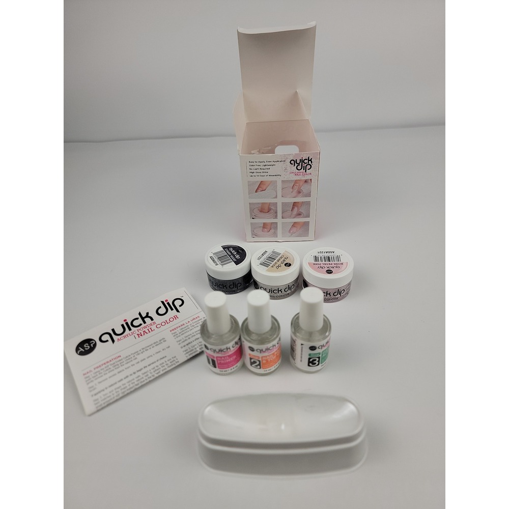 ASP Quick Dip Acrylic Powder Nail Color Starter Kit Rose Petal Pink Cream Soda - Picture 6 of 8